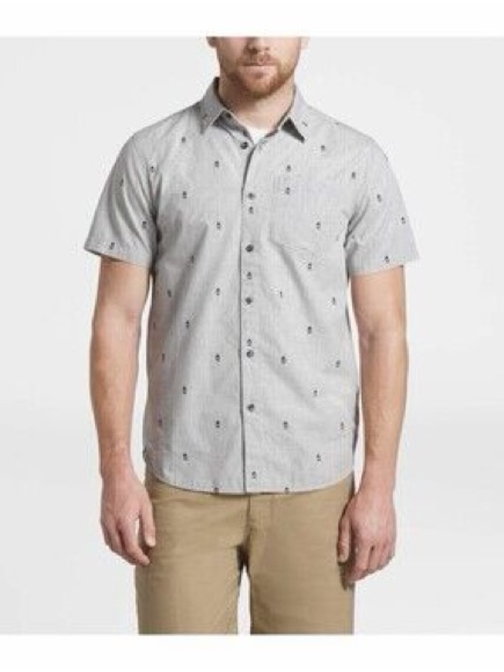•The North Face• Men's Baytrail Campfire Short Sleeve Shirt Gray Size Medium